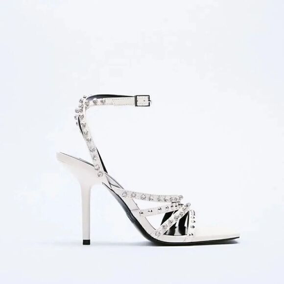 ZARA HIGH-HEEL STUDDED SANDALS - Picture 4 of 8